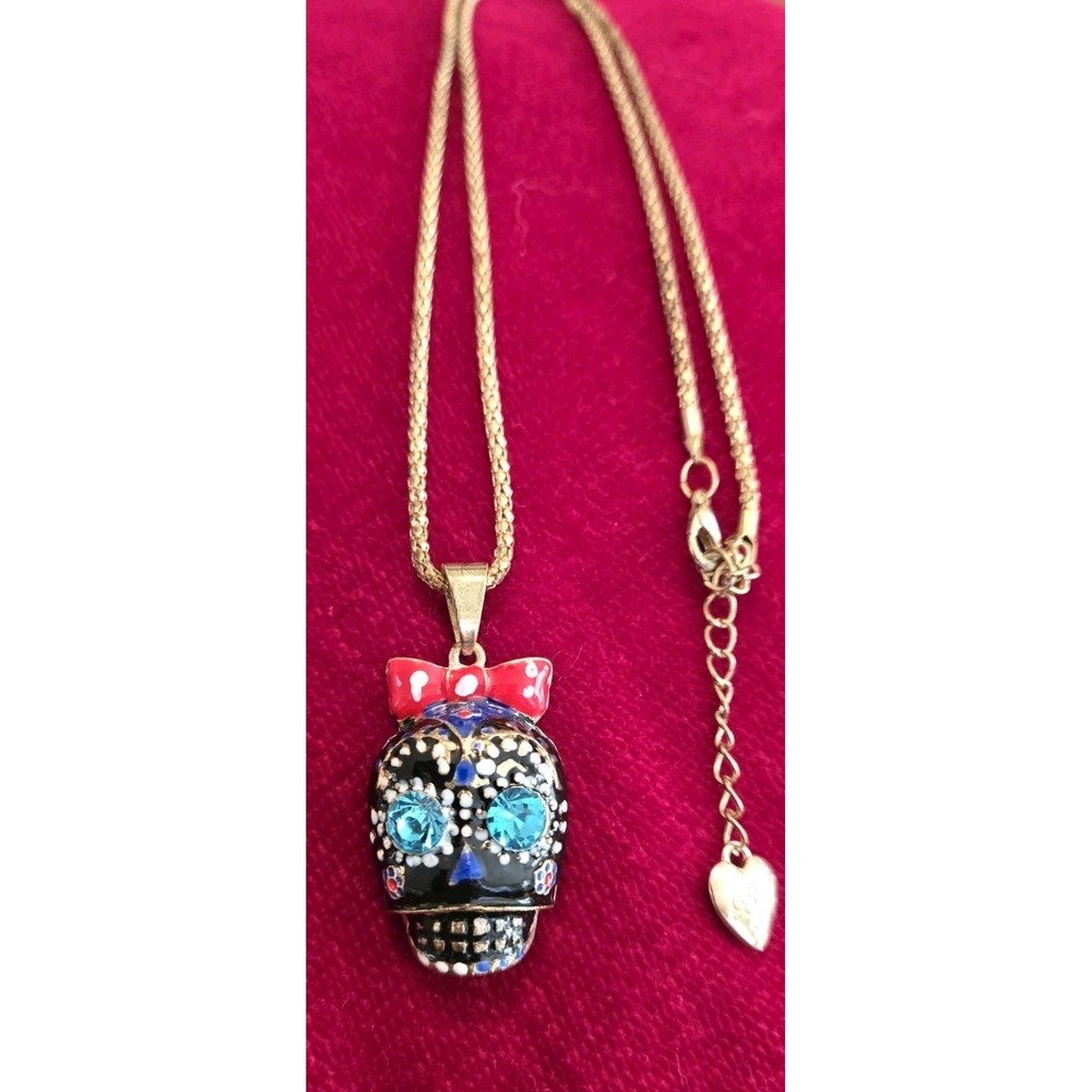 Betsey Johnson Sugar Skull Halloween Day of Dead Crystals